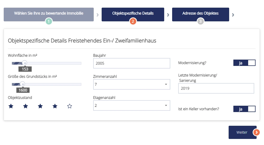 Schritt 2: Objektdetails eingeben